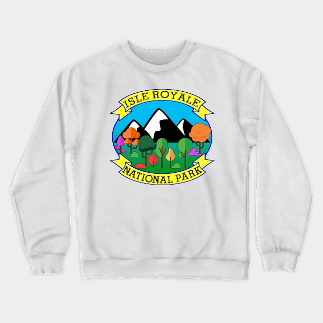 ISLE ROYALE NATIONAL PARK MICHIGAN KAYAK HAPPY CAMPER KAYAKING Crewneck Sweatshirt by TravelTime